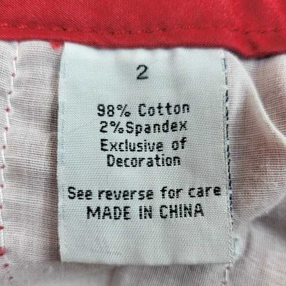 British Khaki SKIRT Womens Size 2 Red w Navy Blue Embroidered Anchors Nautical - Picture 7 of 11